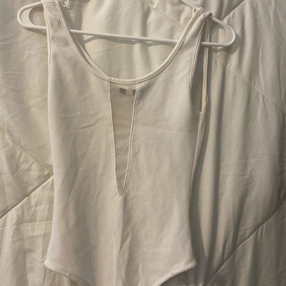 White Body Suit with sheet slit front - Picture 1 of 2